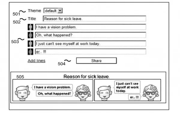 Comic Strip Chatting google patent