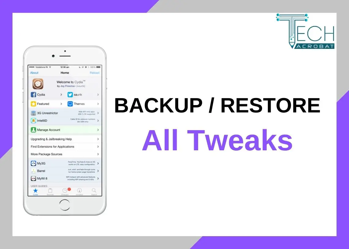how to backup cydia tweaks