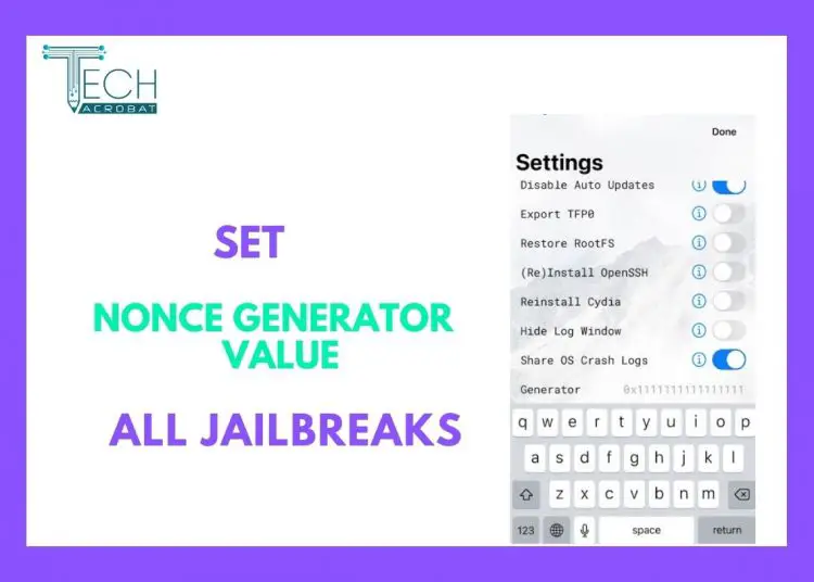 how to set nonce generator value with jailbreak