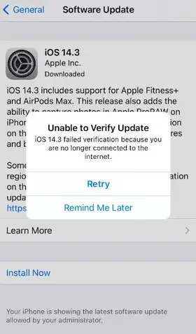 χωρίς ενημερώσεις iOS ενημέρωση iOS 14.3