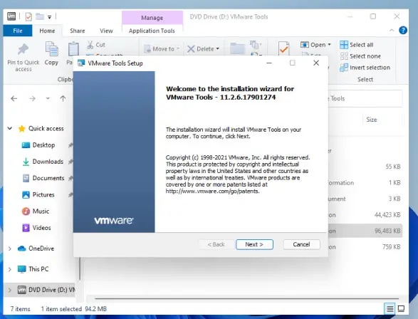 enable full-screen mode on VMware