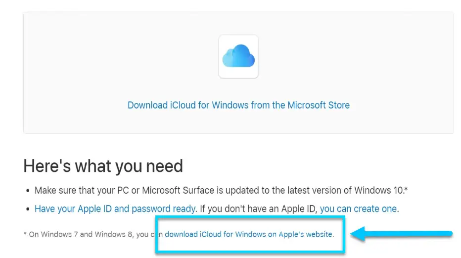 apple website icloud download