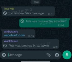 group admins to delete messages in groups