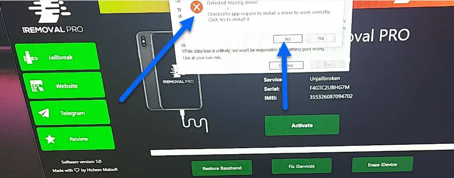 install missing drivers for iremovalra1n