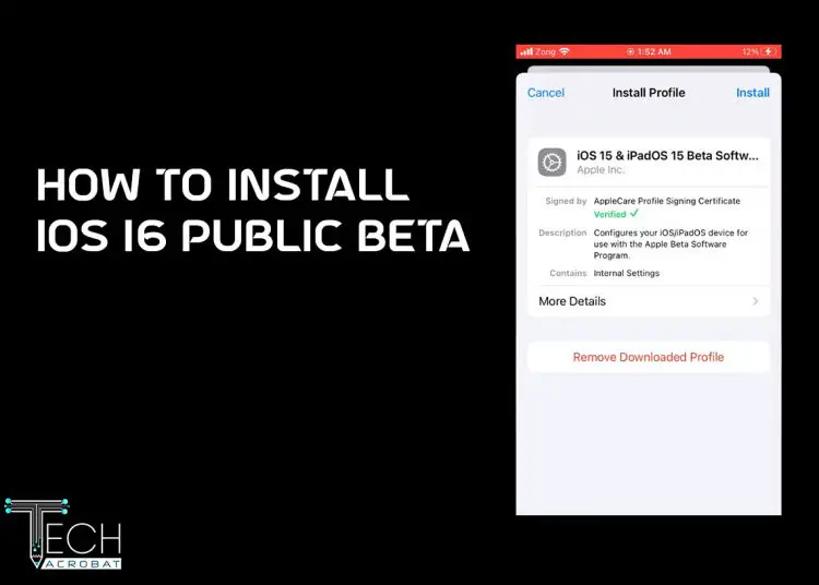 download install ios 16 public beta profile