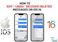 how to edit undo recover deleted messages on iphone ios 16