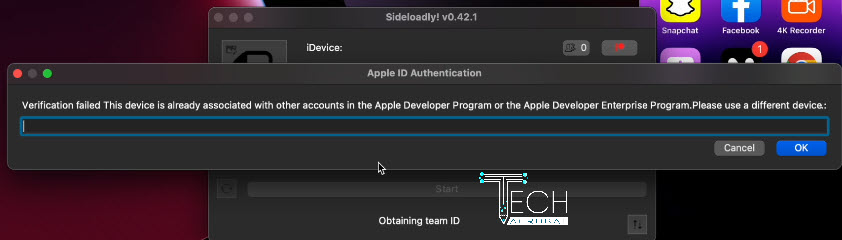 sideloadly verification failed this device already associated